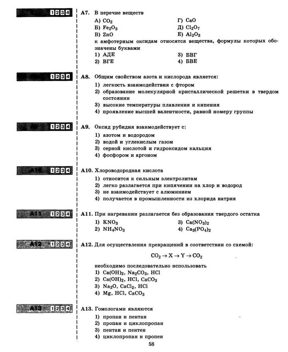 ЕГЭ 2013. Химия. Типовые тестовые задания