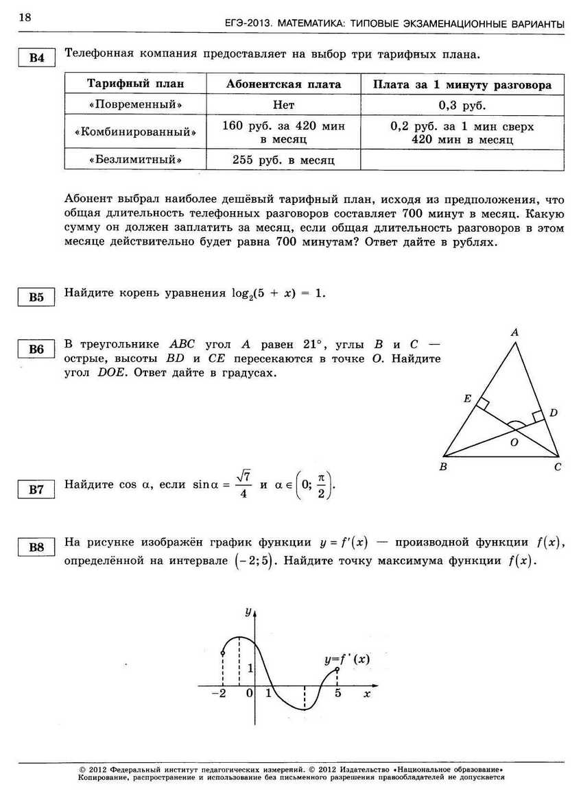 ЕГЭ-2013. Математика 